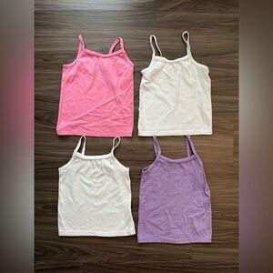Hanes Kids Camisoles in Pink, White, and Purple bundle of 4 size 4/5T